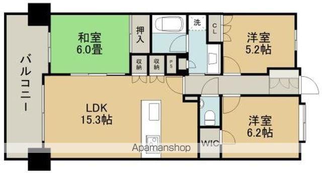 MJRザ・ガーデン大江(3LDK/3階)の間取り写真