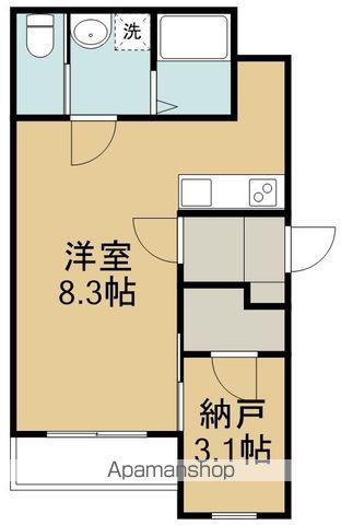 OUTRIGGER六十人町(ワンルーム/2階)の間取り写真