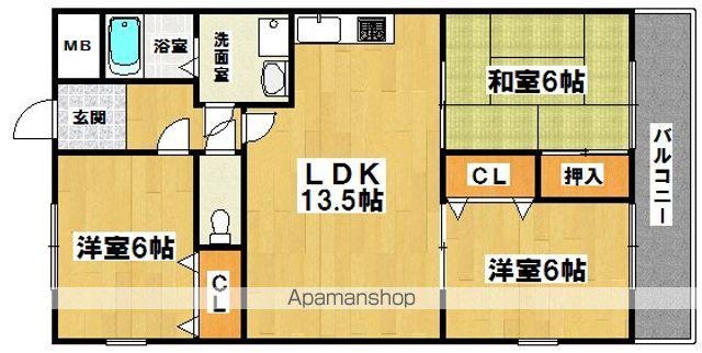 ISE伊勢綾園6502(3LDK/2階)の間取り写真