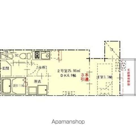 ハーモニーテラス塩池町Ⅱ(1DK/3階)の間取り写真
