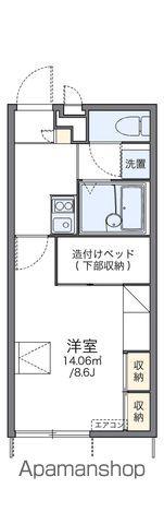 レオパレスボヌール塩屋(1K/1階)の間取り写真