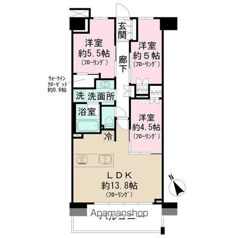 パークホームズ昭島中神(3LDK/7階)の間取り写真