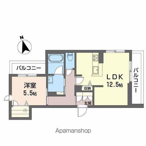 シャーメゾン ブランディーユ 清水丘(1LDK/2階)の間取り写真