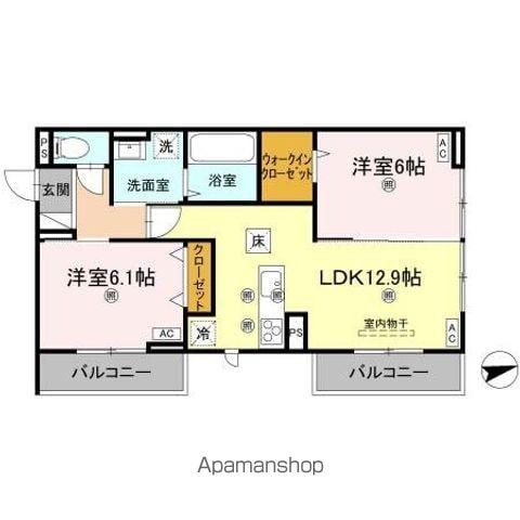 エムフルージュ(2LDK/1階)の間取り写真