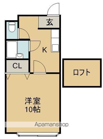 オークヒルズ(1K/2階)の間取り写真