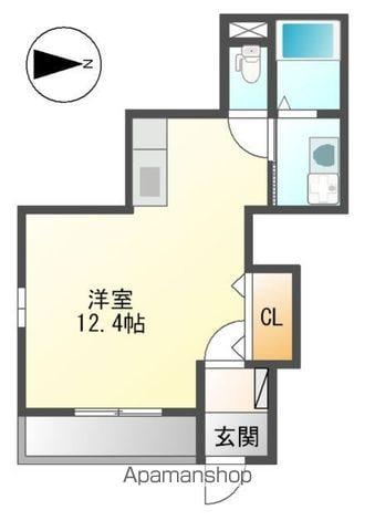 グランディールN(1K/1階)の間取り写真