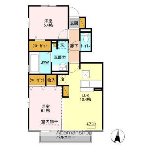 プランドール(2LDK/1階)の間取り写真