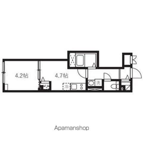 エルファーロ神楽坂2(1DK/2階)の間取り写真