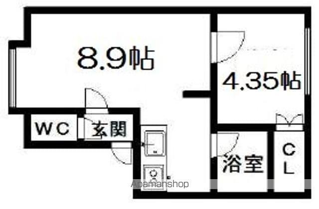 ポストハウス白石(1LDK/2階)の間取り写真