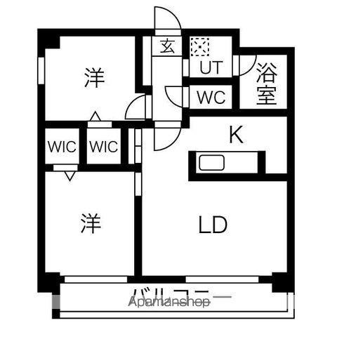 アトリオフラッツ大楠(2LDK/5階)の間取り写真