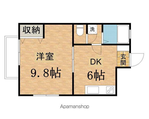 プリムローズⅡ(1DK/1階)の間取り写真