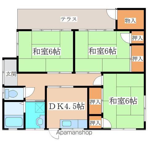 仙山線 陸前落合駅 徒歩11分 1階建 築37年(3DK)の間取り写真