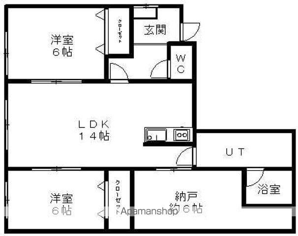 ラ・メール桂岡A(2SLDK/1階)の間取り写真