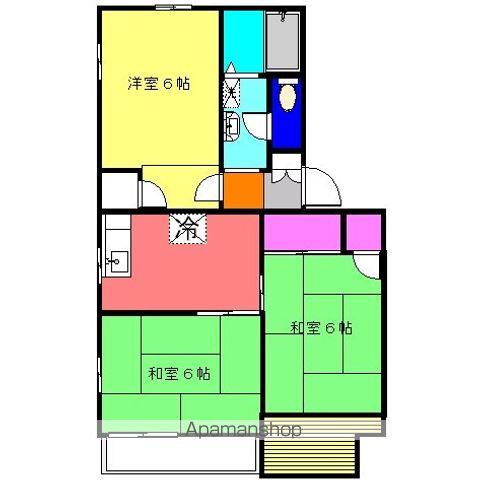 パークハイムゆりのきB(3DK/1階)の間取り写真