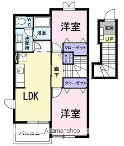 ウリイシパレス(2LDK/2階)の間取り写真