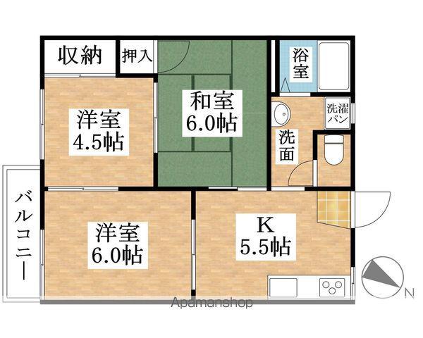 クローカスⅠ(3K/2階)の間取り写真
