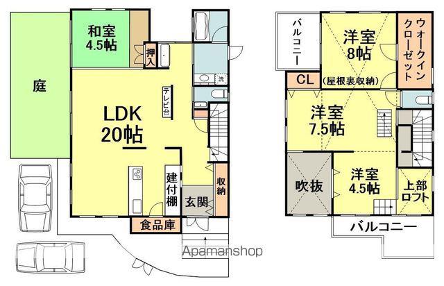 能勢電鉄 滝山駅 徒歩14分 2階建 築19年(3SLDK)の間取り写真