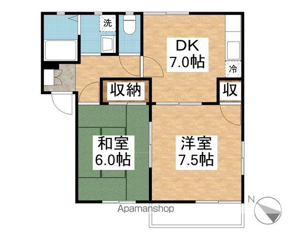 アイリスB(2DK/2階)の間取り写真