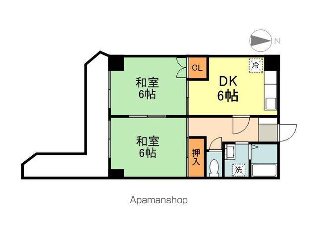 グランディー・マン(2DK/2階)の間取り写真