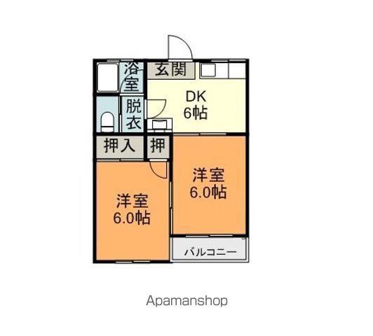 サンレモタウン(2DK/2階)の間取り写真
