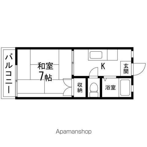 サンハイツ竹(1K/2階)の間取り写真