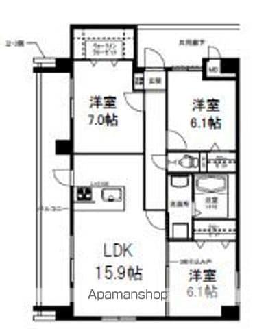 サンライズ百道(3LDK/3階)の間取り写真
