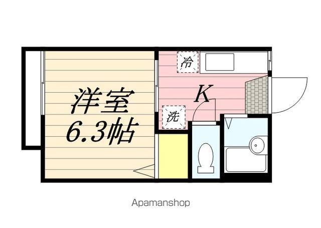 フラットアイ(1K/2階)の間取り写真