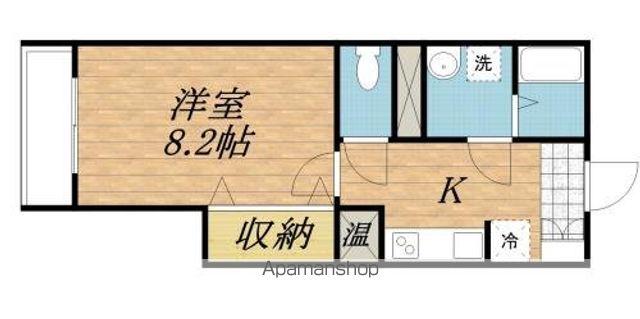 メイプル(1K/2階)の間取り写真