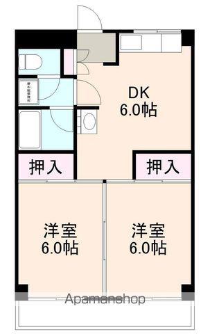 三島ビル(2DK/3階)の間取り写真