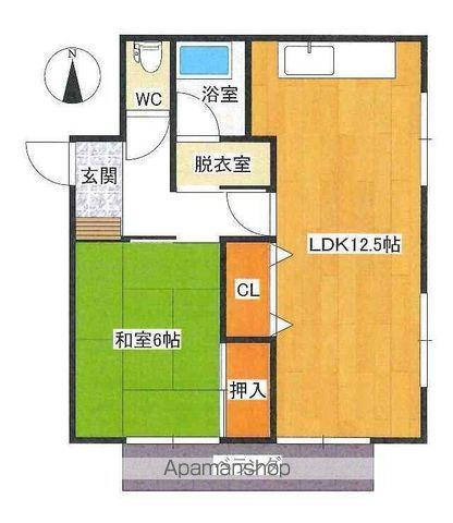 福岡ビル(1LDK/3階)の間取り写真