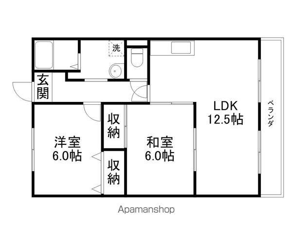 グランパティ小柿(2LDK/1階)の間取り写真