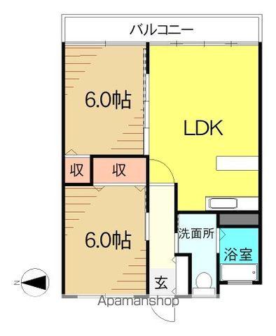 ブレッサヒルズ(2LDK/5階)の間取り写真