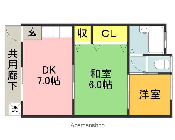 コーポ七条(2DK/2階)の間取り写真