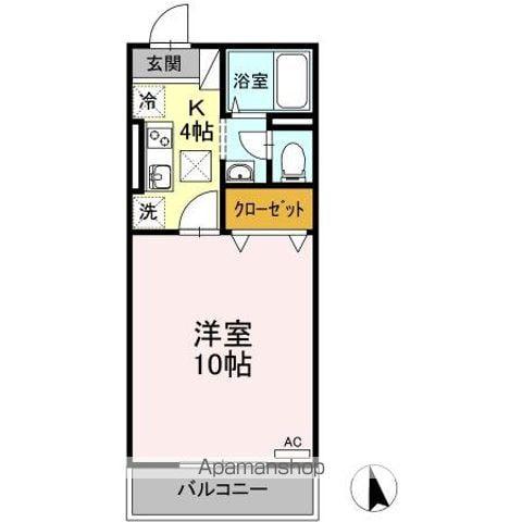 アイコート(1K/1階)の間取り写真