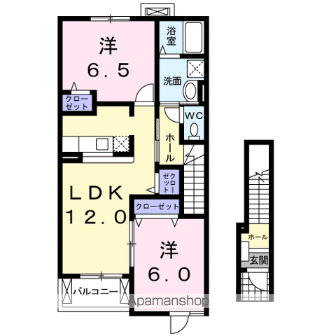 ファミールⅡ(2LDK/2階)の間取り写真