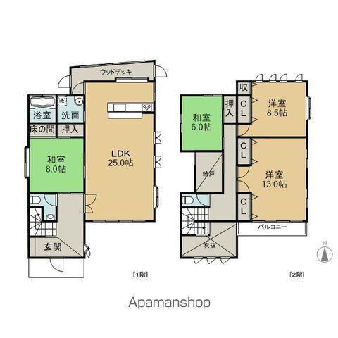 中央本線 土岐市駅 徒歩44分 2階建 築35年(4LDK)の間取り写真