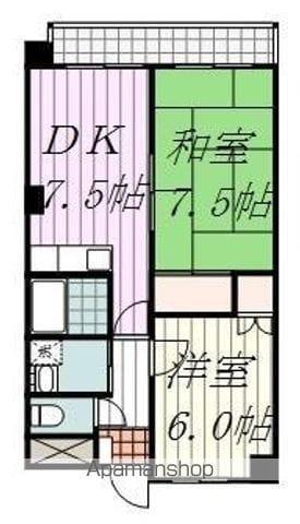 COTONEJYOHOKU(2DK/3階)の間取り写真