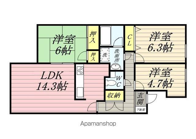 ランビニオン(3LDK/3階)の間取り写真