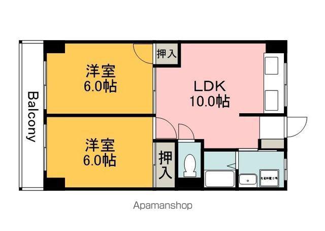 第9ファニー幸(2LDK/5階)の間取り写真