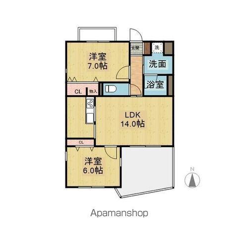 アンシャンテ(2LDK/3階)の間取り写真