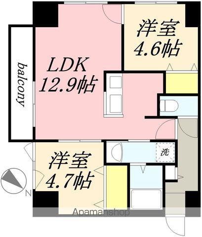 ブランシャールALAIN北18条(2LDK/5階)の間取り写真