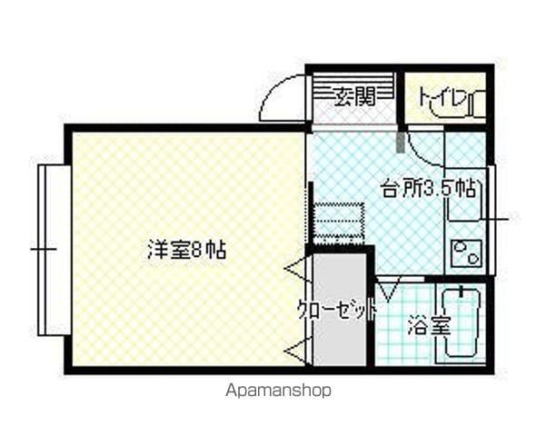 プロムナードスカイ(1K/1階)の間取り写真