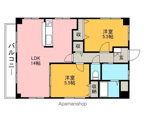 ルミエール 今(2LDK/5階)の間取り写真