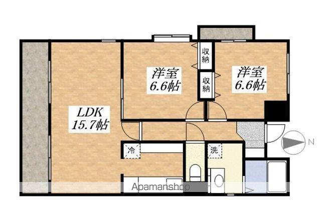 LANAI GRACE KUNITACHI(2LDK/2階)の間取り写真