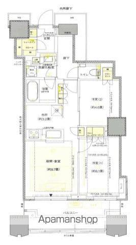 富久クロスコンフォートタワー(2LDK/41階)の間取り写真