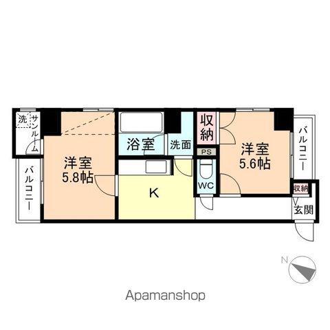 リアライズ千歳(2K/2階)の間取り写真