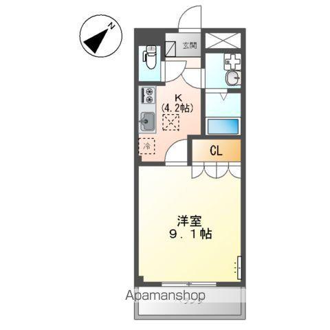 アルカディア明日香(1K/1階)の間取り写真