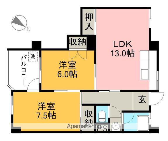 コーポ朝日Ⅷ(2LDK/1階)の間取り写真