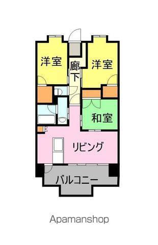 グランドパレスアクアリゾート下関(3LDK/10階)の間取り写真