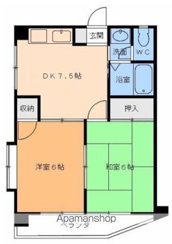 メローハイツ千舟(2DK/5階)の間取り写真